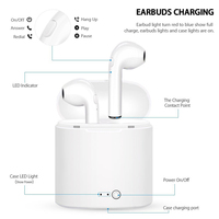 I7s tws słuchawki bezprzewodowe Bluetooth 5.0 słuchawki sportowe słuchawki douszne zestaw słuchawkowy z mikrofonem etui z funkcją ładowania słuchawki dla wszystkich smartfonów 3